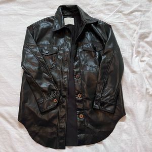 Aritzia Black Leather Jacket